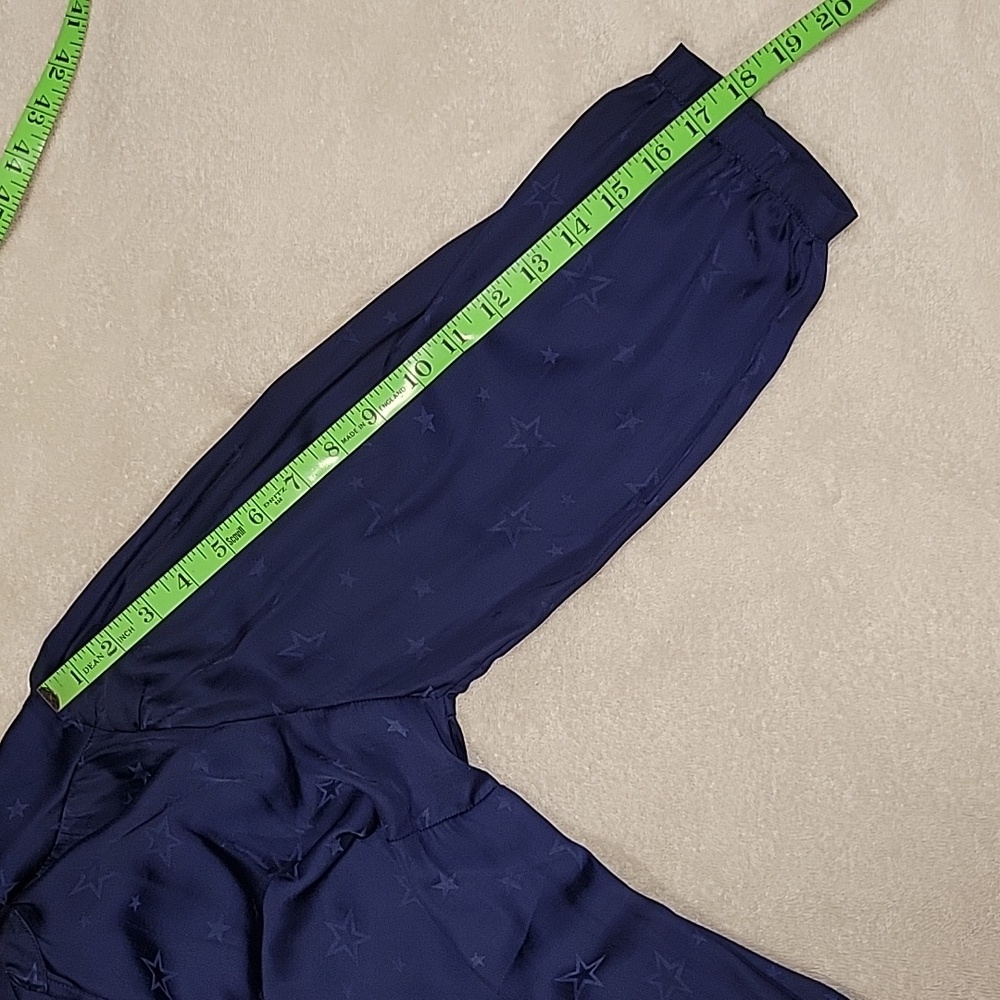 Torrid Peasant blouse, Charmeuse Jacquard Star Navy - Picture 9 of 14